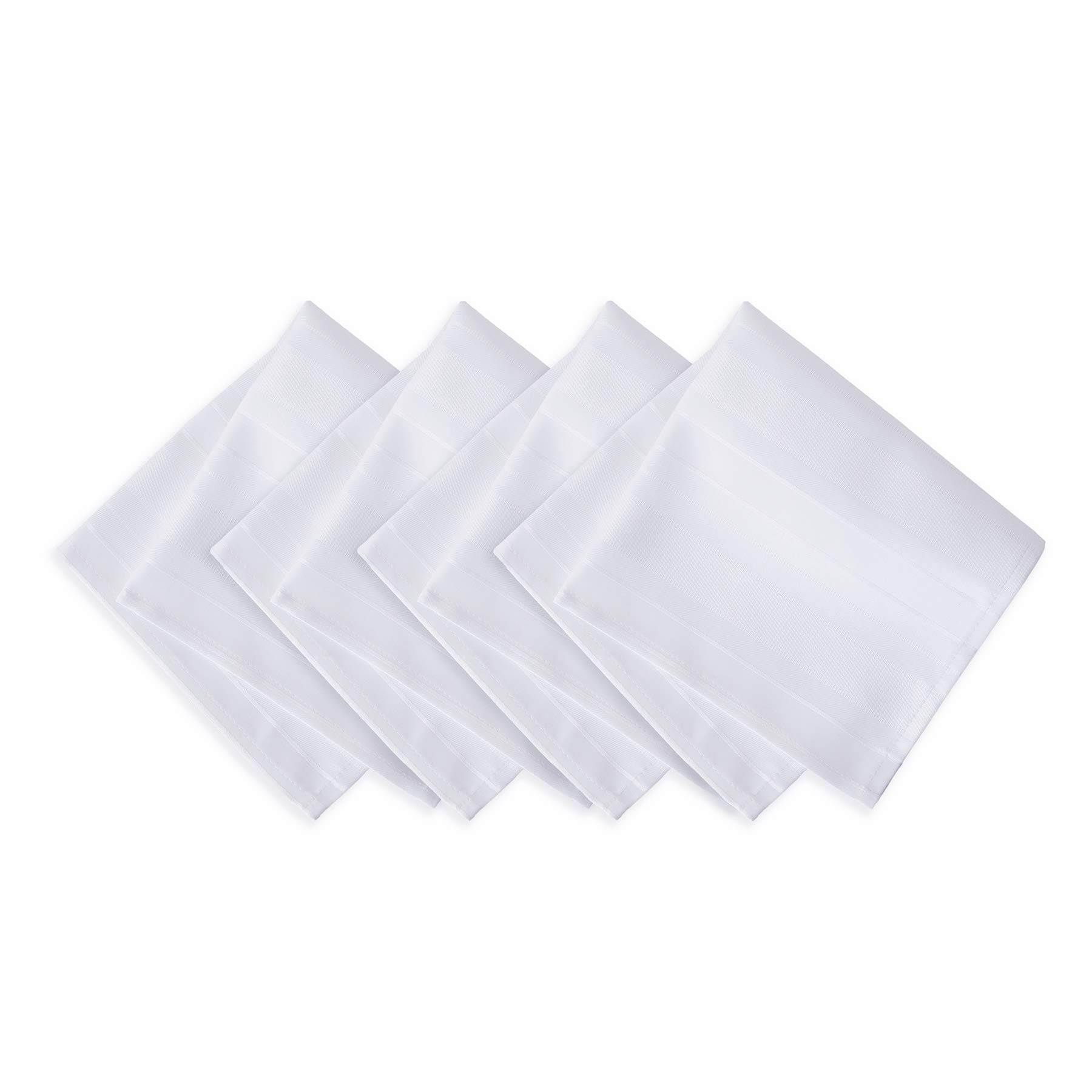 Newbridge 52 x 70 Inch Rectangle White Fabric Tablecloth, Denley Satin Stripe, Heavy Weight No Iron Polyester Holiday Dining & Party Table Cover - Image 5
