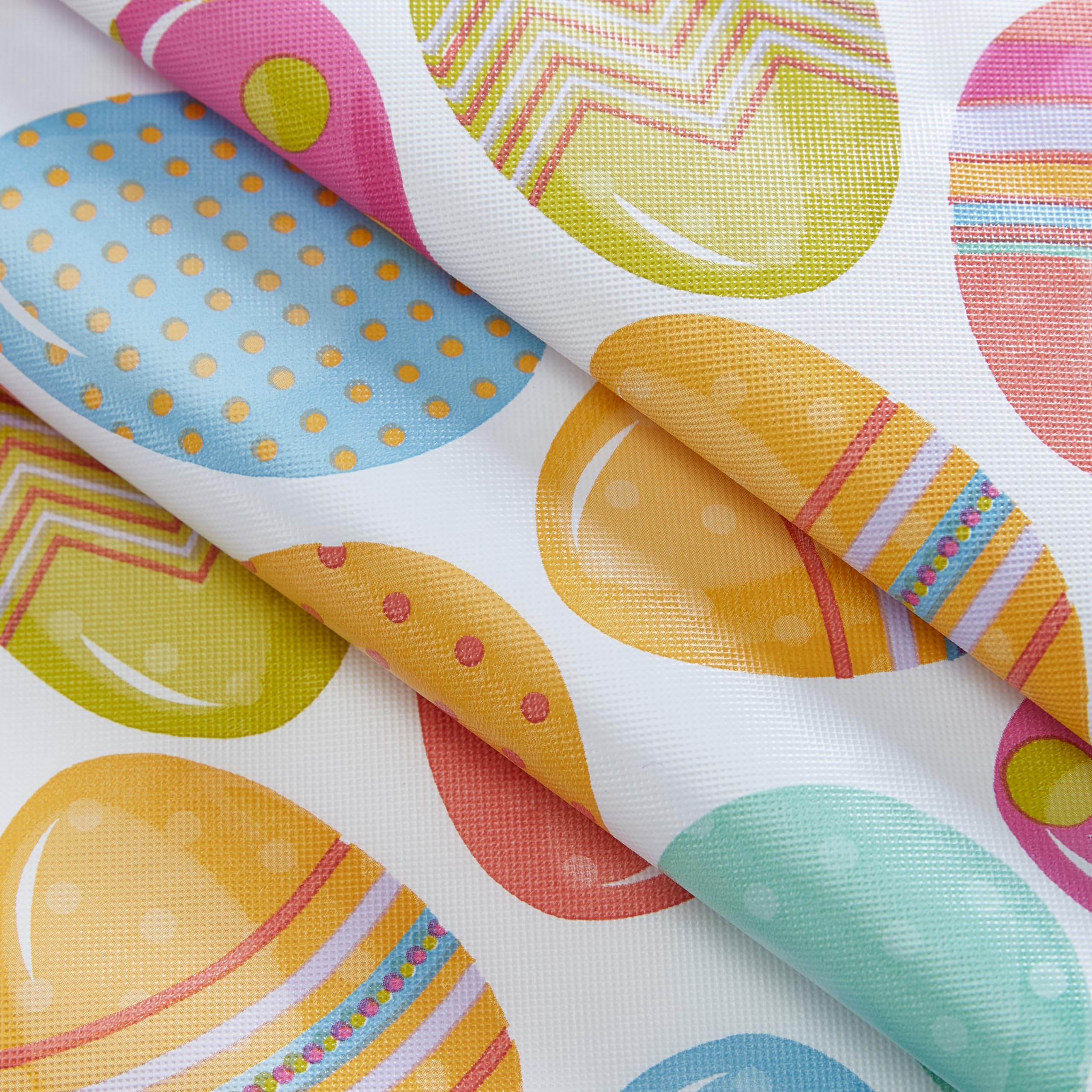 Newbridge Easter Egg Color Explosion Vinyl Flannel Backed Tablecloth, Cheerful Spring Easy Care Vinyl Tablecloth with Flannel Backing, 52 x 52 inch Square - Image 5