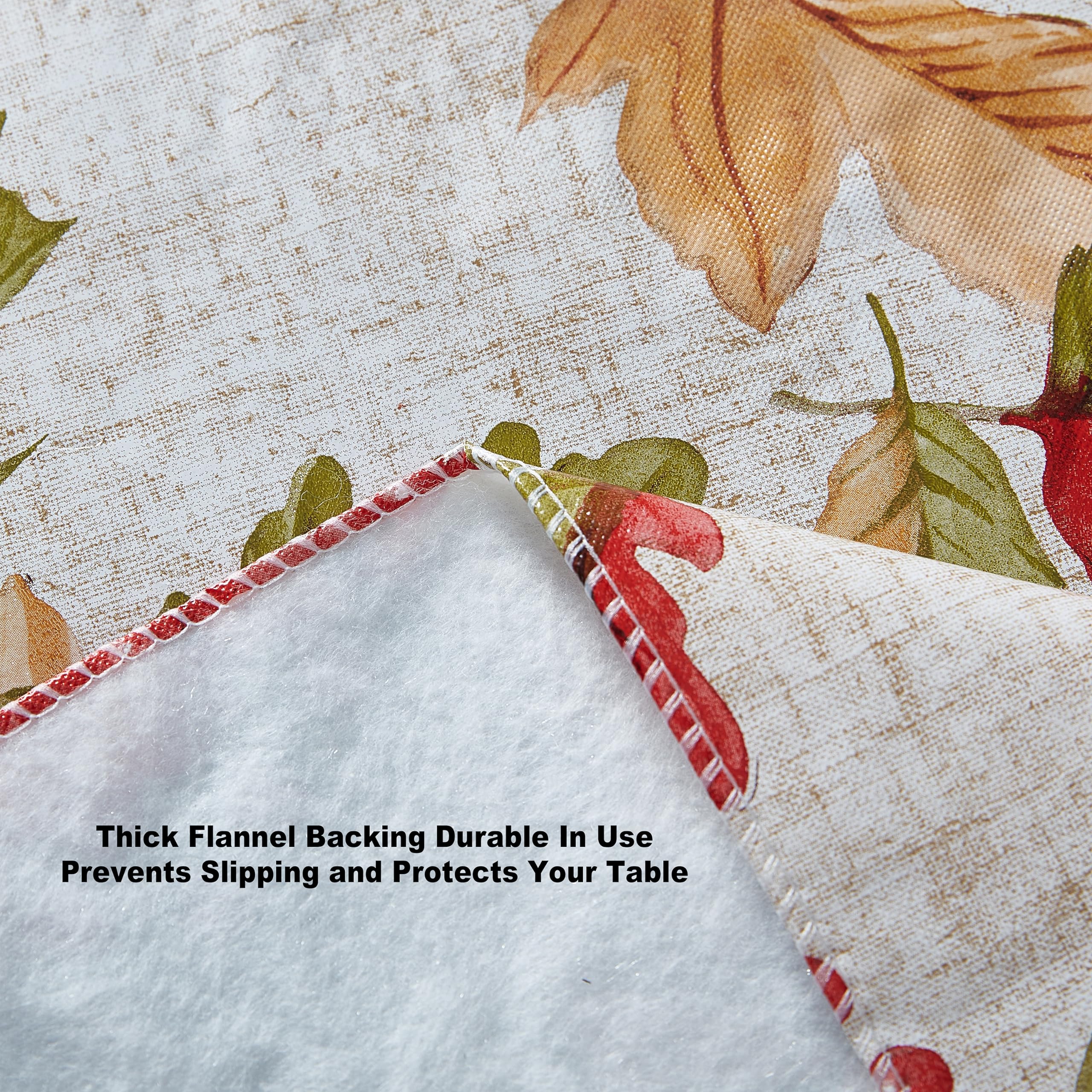 Newbridge Rustic Acorn & Leaf Fall Vinyl Tablecloth with Flannel Backing, 52 x 52 Inch Square – Autumn Thanksgiving Dining Room Table Cover - Image 7